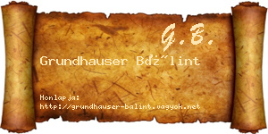 Grundhauser Bálint névjegykártya